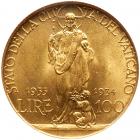 Italian States: Papal/Roman States. 100 Lire, 1933-34 NGC MS64 - 2