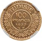 Tunisia. 100 Francs, 1935 NGC MS65