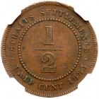 Straits Settlements. 1/2 Cent, 1883 NGC AU55 BR - 2
