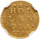 Netherlands: Holland. 1 Stuiver struck in gold, 1750 NGC MS63 - 2