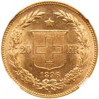 Switzerland. 20 Francs, 1896-B NGC MS64 - 2