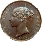 Great Britain. Halfpenny, 1848/7 NGC MS64 BR