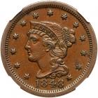 1848 N-33 R5- NGC graded MS61 Brown