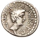 Mark Anony and Octavian. Silver Denarius (3.66 g), 40-39 BC About VF