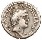 Mark Anony and Octavian. Silver Denarius (3.66 g), 40-39 BC About VF - 2