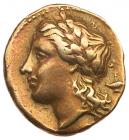 Sicily, Syracuse. Agathokles. Electrum 50 Litrai (3.46 g), 317-289 BC About VF