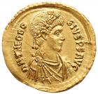 Theodosius I, AD 379-395. Gold Solidus (4.46g) Nearly Mint State