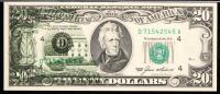 Four nice $20 Offset Printing Error Notes