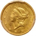 1849 $1 Gold Liberty. Closed Wreath PCGS MS64