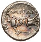 Bruttium, Lokris. Silver Nomos (7.83 g), ca. 300-280 BC Fine to VF - 2