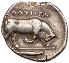 Lucania, Thourion. Silver Double Nomos (15.23 g), ca. 400-350 BC VF - 2