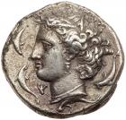 Sicily, Syracuse. Dionysios I. Silver Decadrachm (42.40 g), 405-367 BC VF - 2