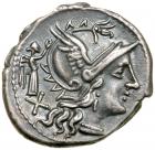 C. Terentius Lucanus. Silver Denarius (3.58 g), 147 BC EF