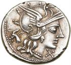 M. Junius Silanus. Silver Denarius (3.73 g), 145 BC EF