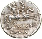 M. Junius Silanus. Silver Denarius (3.73 g), 145 BC EF - 2