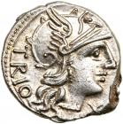 Cn. Lucretius Trio. Silver Denarius (3.79 g), 136 BC Nearly Mint State