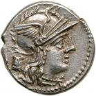 M. Marcius Mn.f. Silver Denarius (3.86 g), 134 BC Nearly Mint State