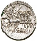 C. Aburius Geminus. Silver Denarius (3.83 g), 134 BC EF - 2