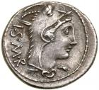 L. Thorius Balbus. Silver Denarius (3.86 g), 105 BC EF