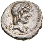 L. Calpurnius Piso Frugi. Silver Denarius (3.95 g), 90 BC Superb EF