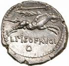 L. Calpurnius Piso Frugi. Silver Denarius (3.95 g), 90 BC Superb EF - 2