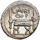 L. Furius Cn.f. Brocchus. Silver Denarius (3.81 g), 64 BC Superb EF - 2