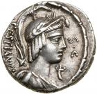 M. Plaetorius M.f. Cestianus. Silver Denarius (3.75 g), 57 BC Choice VF