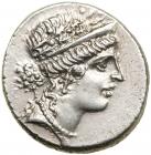 L. Hostilius Saserna. Silver Denarius (3.98 g), 48 BC Nearly Mint State