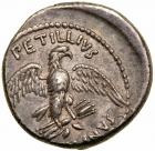 Petillius Capitolinus. Silver Denarius (3.75 g), 41 BC EF