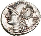 M. Baebius Q.f. Tampilus. Silver Denarius (3.87 g), 137 BC EF