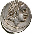 L. Lucretius Trio. Silver Denarius (3.78 g), 74 BC VF