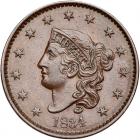 1834 N-4 R2 Large 8, Small Stars PCGS graded AU58, CAC Approved