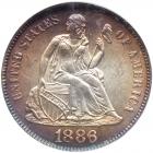 1886 Liberty Seated 10C NGC MS64