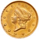 1852 $1 Gold Liberty ANACS AU58