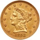 1853 $2.50 Liberty ANACS AU53