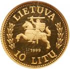 Lithuania. 10 Litu, 1999 NGC Proof 69