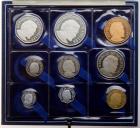 Seychelles. 9 Piece Proof Set including Gold 1,000 Rupees, 1976 Proof