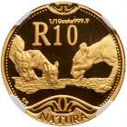 South Africa. 10 Rands (1/10 Natura), 2003 NGC PF69 UC - 2