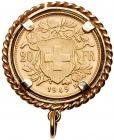 Switzerland. 20 Francs in bezel, 1949-B Choice EF - 2