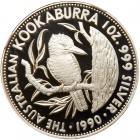 Australia. 5 Dollar Silver Kookaburra, 1990 NGC PF69 UC