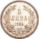 Bulgaria. 5 Leva, 1884 NGC About Unc - 2