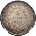 France. 5 Francs, 1848-BB (Strasbourg) NGC AU55 - 2