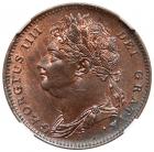 Great Britain. Farthing, 1825 NGC MS64 RB