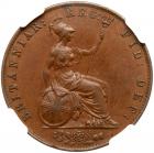 Great Britain. Halfpenny, 1843 NGC AU58 BR - 2