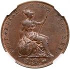 Great Britain. Halfpenny, 1847 NGC AU58 BR - 2