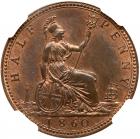 Great Britain. Halfpenny, 1860 NGC MS64 RB - 2