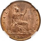 Great Britain. Halfpenny, 1868 NGC MS64 RB - 2