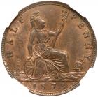 Great Britain. Halfpenny, 1873 NGC MS63 BR - 2