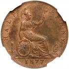 Great Britain. Halfpenny, 1877 NGC MS63 BR - 2