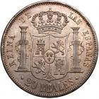 Spain. 20 Reales, 1864 (Madrid) NGC AU58 - 2